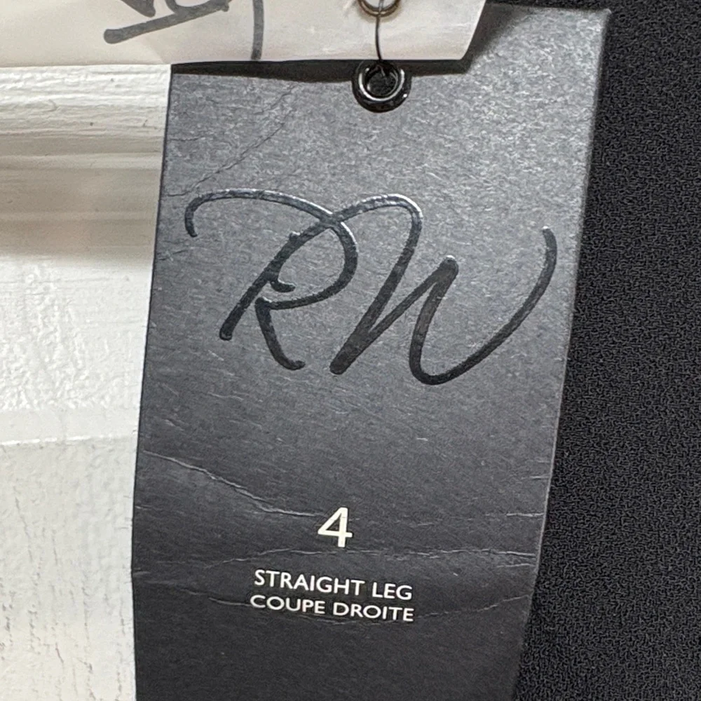 NWT RW&CO Black Straight Leg Dress Pants | Classic Workwear Trouser - Picture 6 of 10